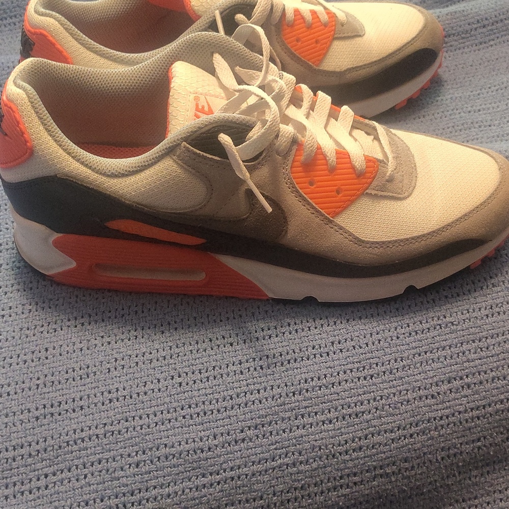Nike Air Max with Gray and Orange Accents, Been Worn Twice. Looks Brand New